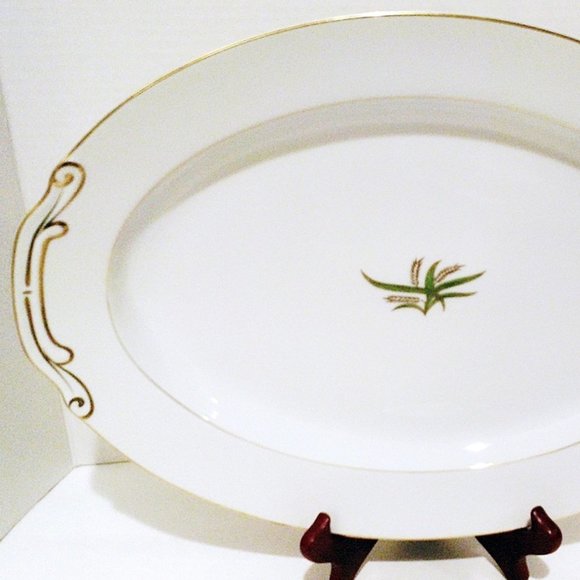 Fukagawa Arita 903 Oval Platter 16” Hand Painted White Black  Vintage Platter, Serving Plate, Hand Painted Bone China, Fukagama Arita, Platter